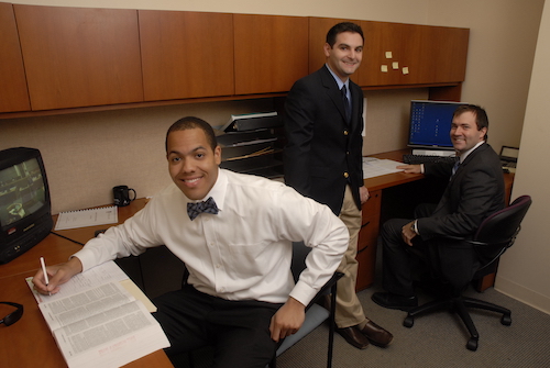 Three Stetson students at an externship