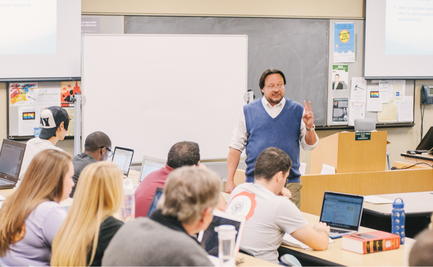 Professor Peter Lake teaching a class