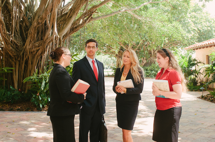a group of students walking together