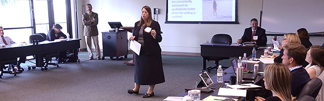 Professor Cameron lectures in a Stetson University College of Law classroom