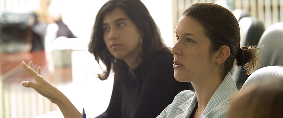 a group of students focused in class