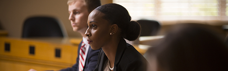 woman listening in class