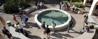 finances-students in courtyard