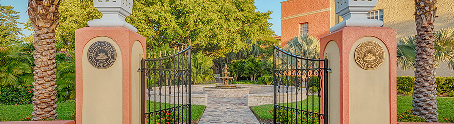 entrance gates to banyan courtyard
