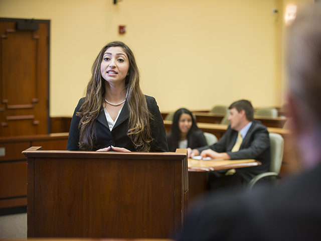 woman in a courtroom