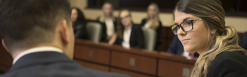 students in a courtroom