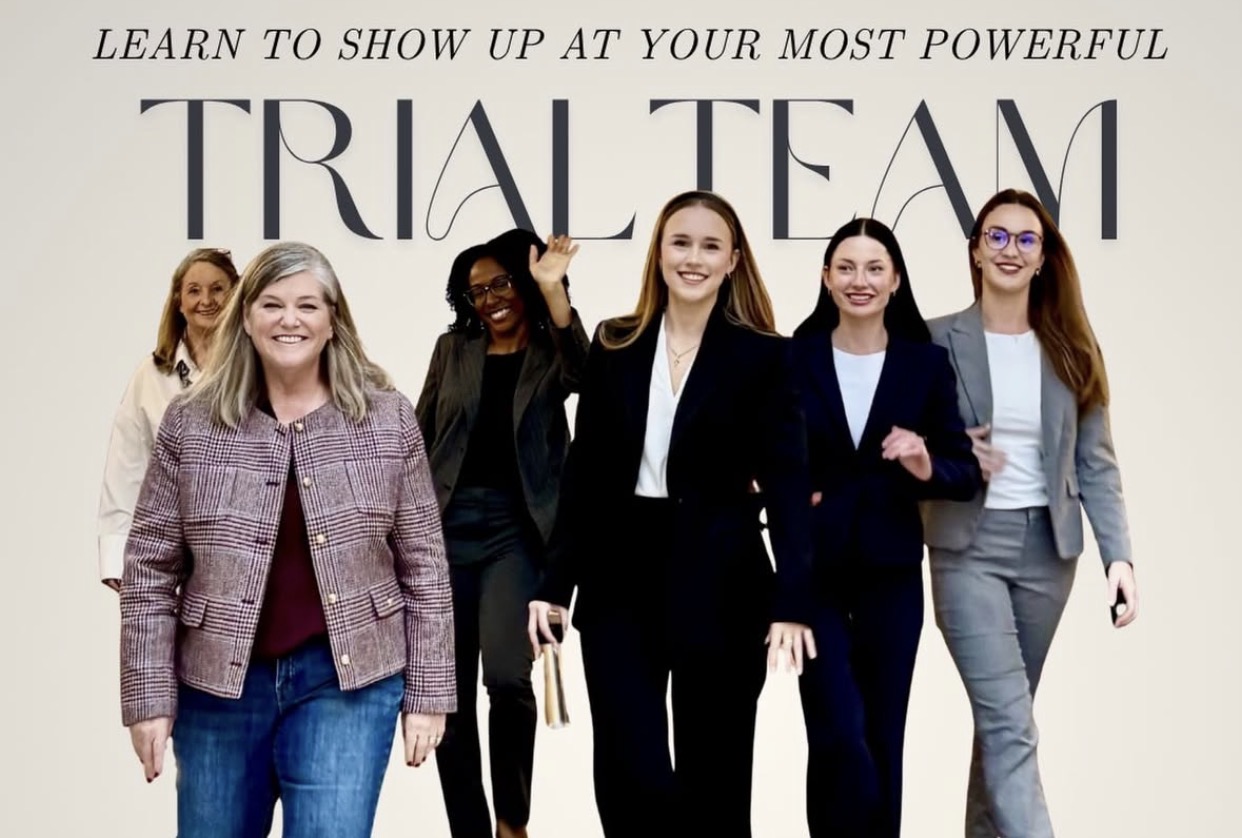 student conducting mock trial