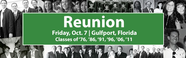 Stetson Law Reunion October 7 at Gulfport Campus