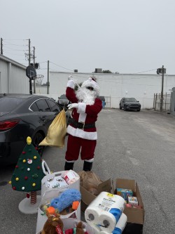 santa claus delivering presents