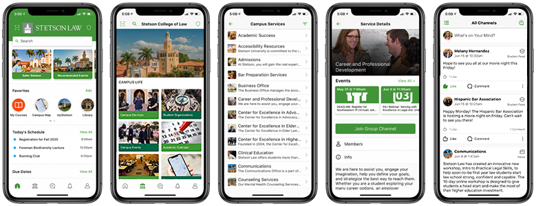 Screenshots of mobile app