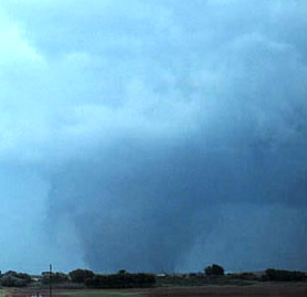 Tornado with dark sky