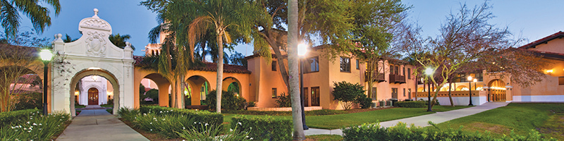 stetson law campus at dusk