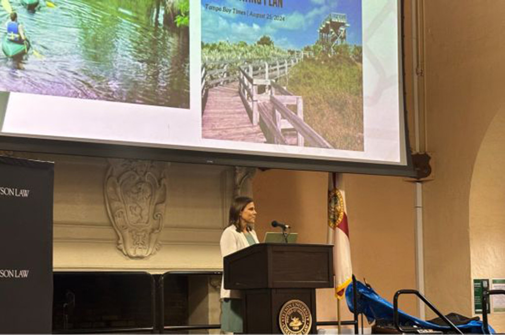 speaker at a biodiversity lecture