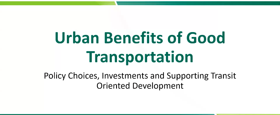 urban benefits of good transportation