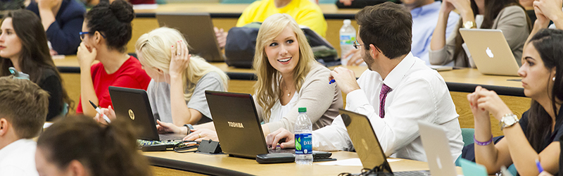 large classroom with many students