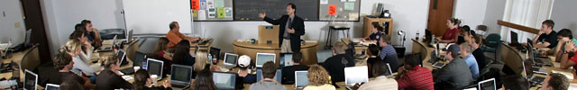 Professor speaks to law students in large classroom on Gulfport campus.