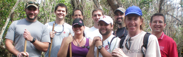 students and professors at Big Cypress swamp