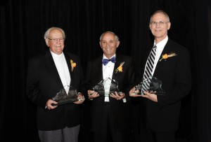 (L-R): Hall of Fame inductees Paul Barnard, Judge Raphael Steinhardt and James Martin.