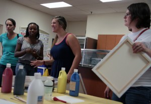 Stetson students volunteered to help assisted living facility residents create original works of art.
