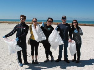 Stetson's volunteer team helps clean up the Anna Maria Island beaches.