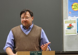 Professor Peter Lake spoke with students about Title IX and sexual assault.