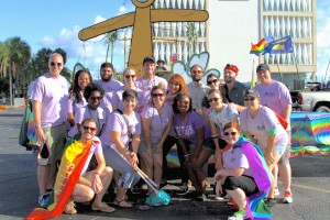 Stetson Law students built a float, participated in the Pride parade in St. Petersburg. Photo by SeanCarlo Lopez.
