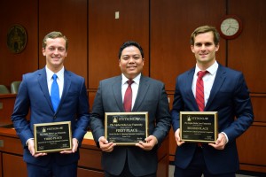 (L-R): Third place winner Ethan Dunn, first place winner Ayodale Tan, and second place winner Eric Ross.