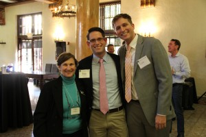 Professor Ellen Podgor with Thomas Adams JD '14 at the Pride Scholarship reception.
