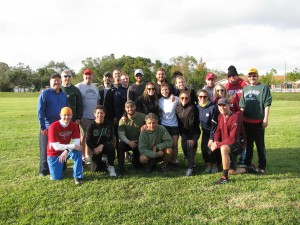 Students and alumni played softball on the Gulfport campus.