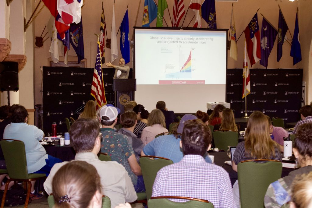 Dr. Jason Evans spoke on Nov. 5, 2019, as part of the Foreman Biodiversity Lecture series. Evans is an associate professor of Environmental Science and Studies and the interim director of the Institute for Water and Environmental Resilience at Stetson University in Deland. 