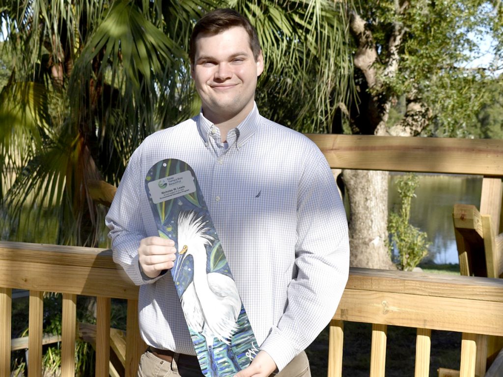 Nicholas Lewis won the 2020 Environmental Education Program Award from Keeping Tampa Bay Beautiful for a project he created as part of the Environmental Advocacy class.