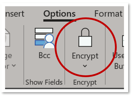 Outlook Encrypt button