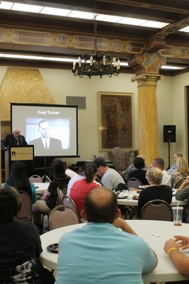 Professor Bruce Jacob speaks to students about his experience with Gideon v. Wainwright case.