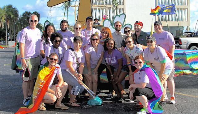 Lamda Legal Society members pictured with Stetson faculty and staff