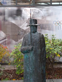 Statue of man in Lausanne, Switzerland