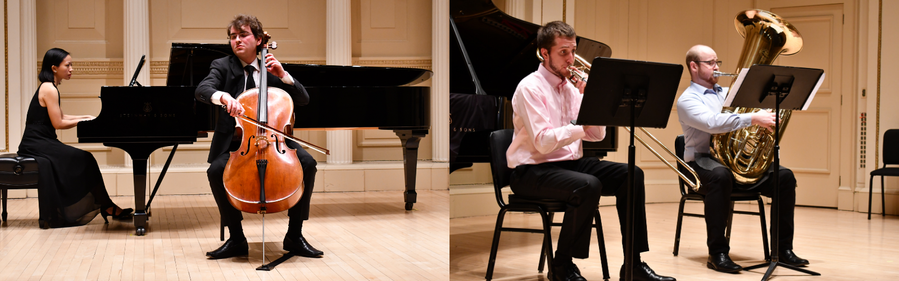 4 student performing  at carnegie hall in new york