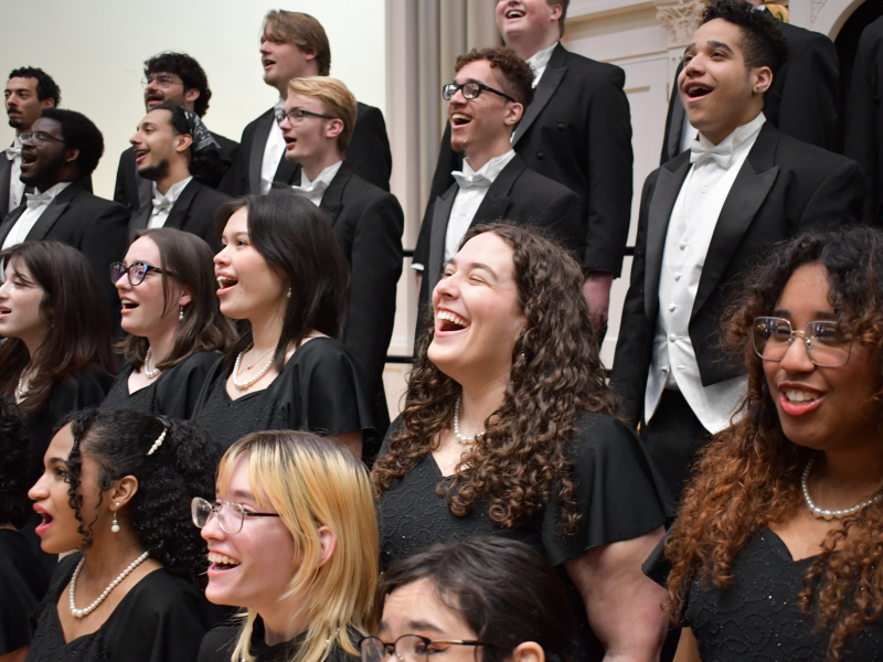 students singing