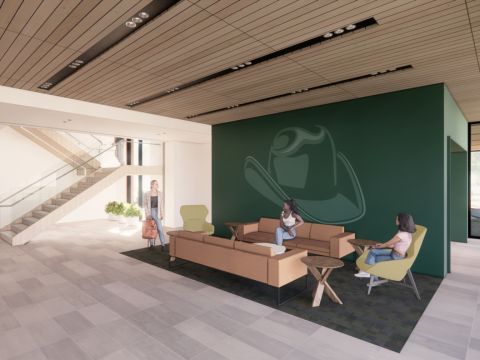 residence hall model of lobby
