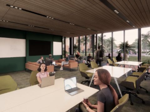 residence hall model of seminar and study room students