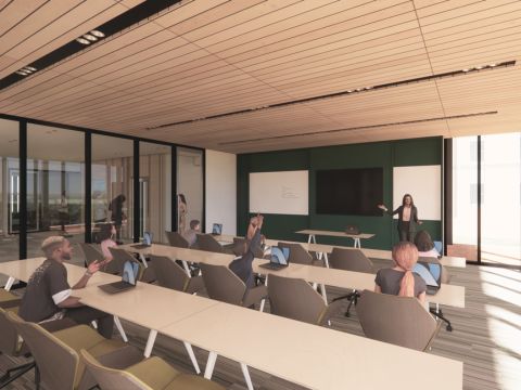 residence hall model of seminar and study room presentation