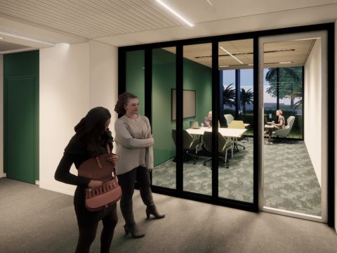 residence hall model of study room inside