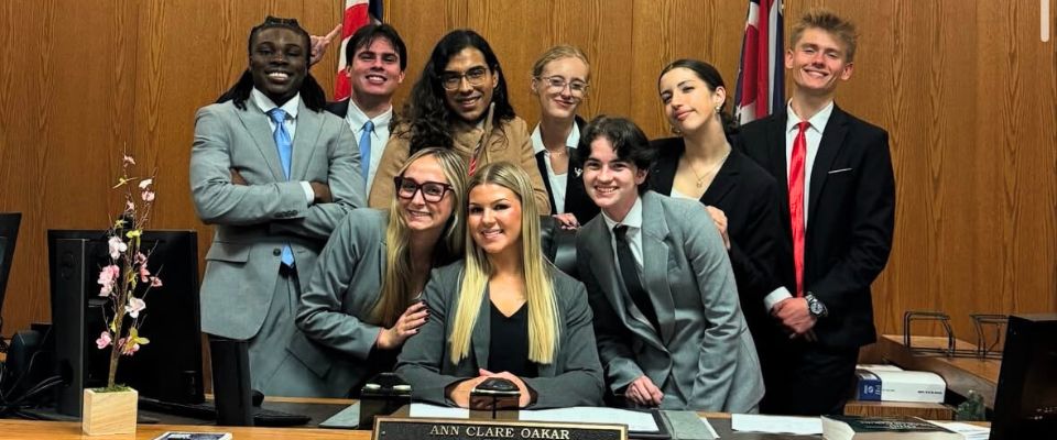 group picture of students from mock trial