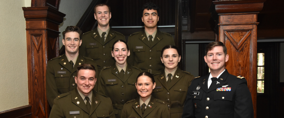 students at the ROTC commissioning ceremony