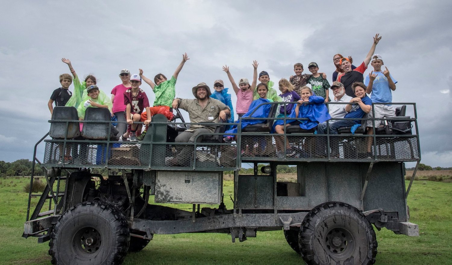 Dustin Angell leading a buggy tour at Archbold