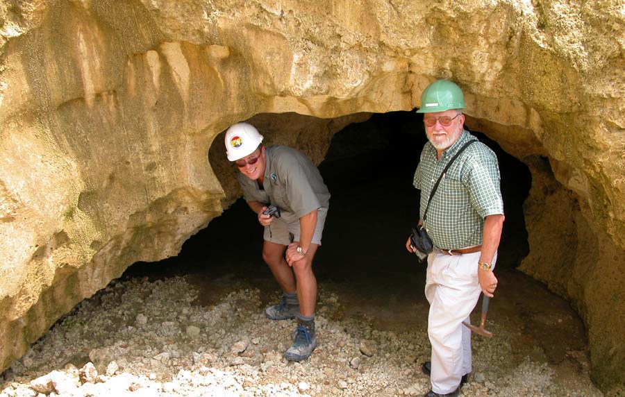 Geologists Harley Means and Sam Upchurch in Lecanto Quarry cave, Citrus Country