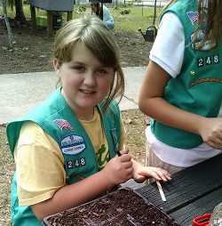 Girl scout with seed