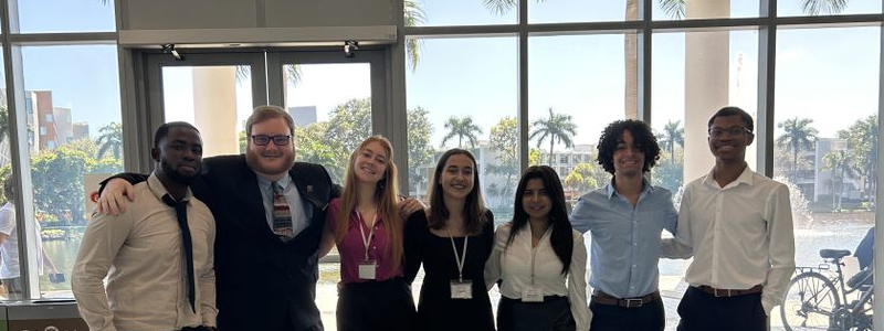 students from the model UN  posing together during conference