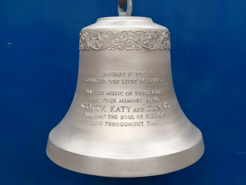 greek bell with blue background