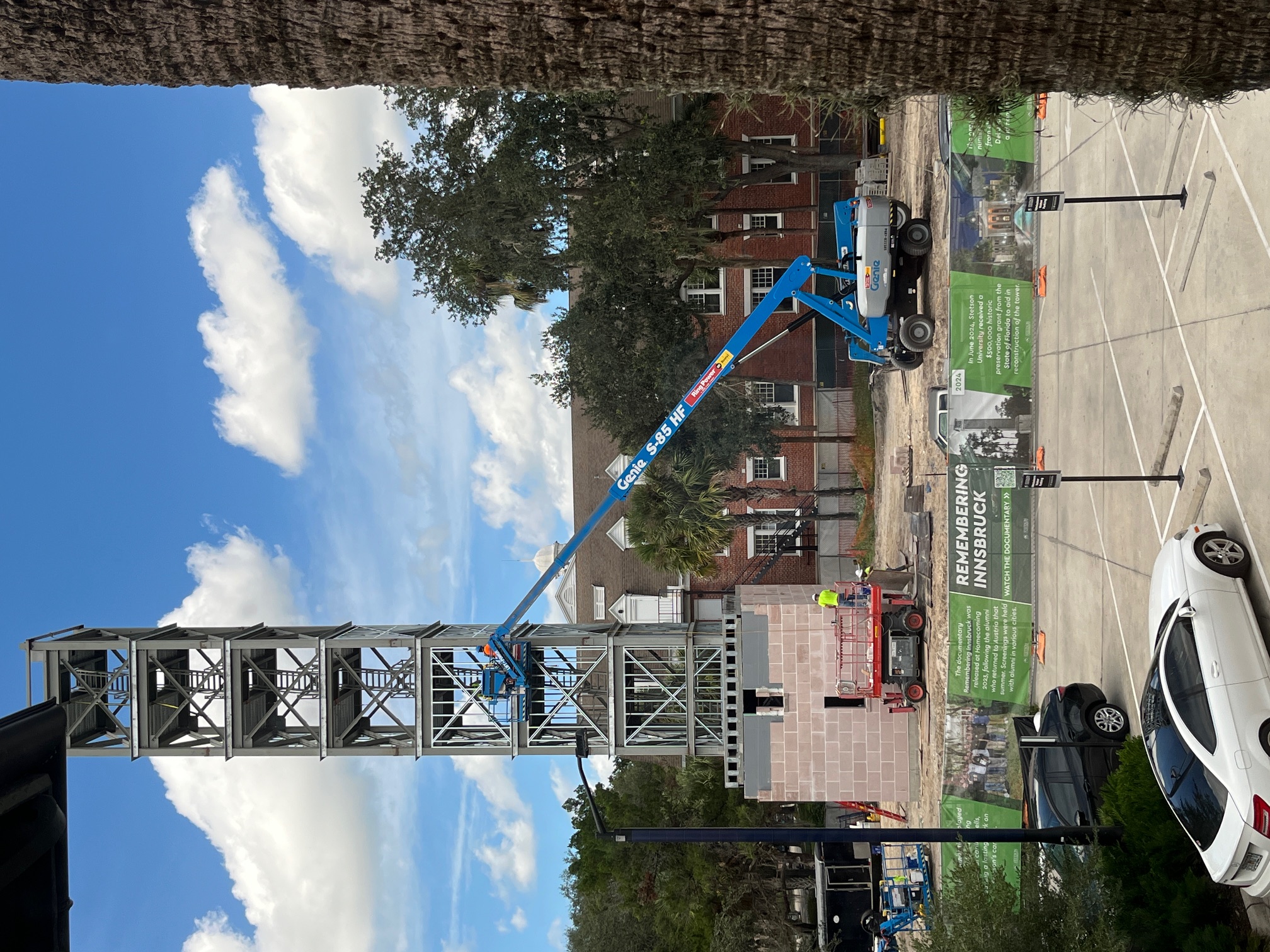 hulley tower being build with crane