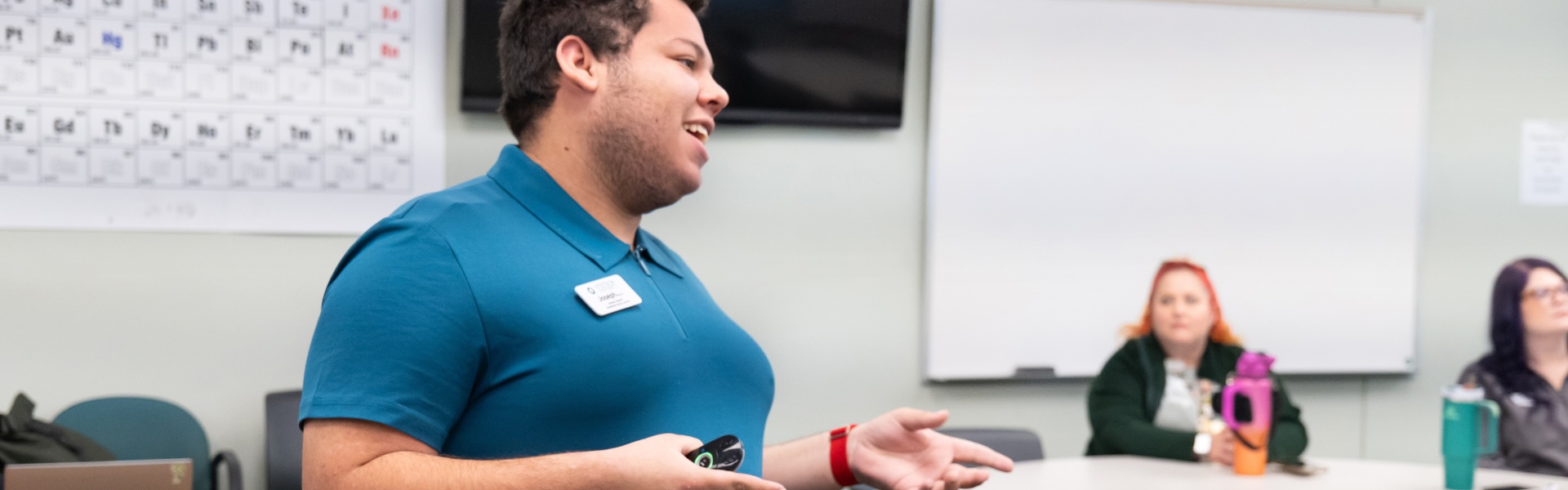 student giving a presentation